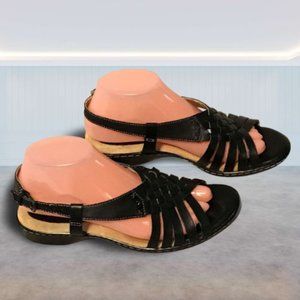 SOFT SPOTS HARPER SANDAL, BLACK,  SIZE 7 WIDE